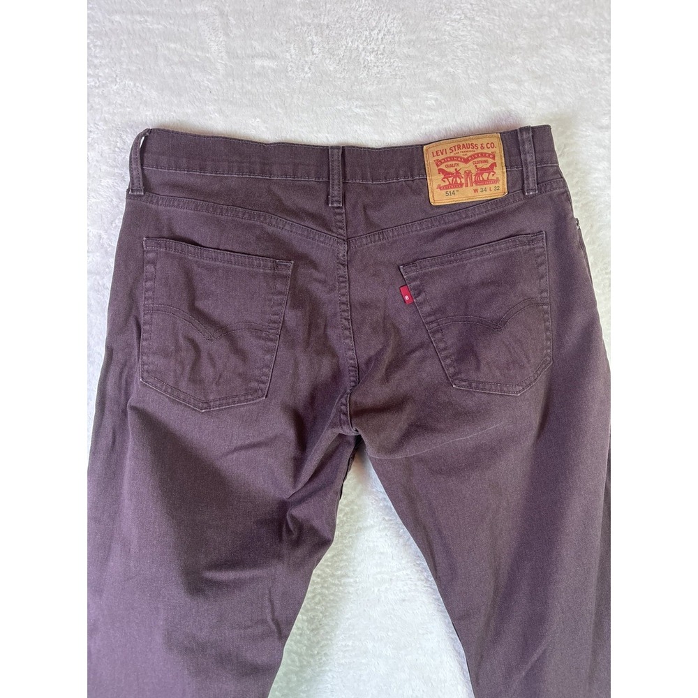 Levi's 514 Jeans Men's 34x32 Straight Fit Regular burgundy purple Denim - Picture 5 of 10